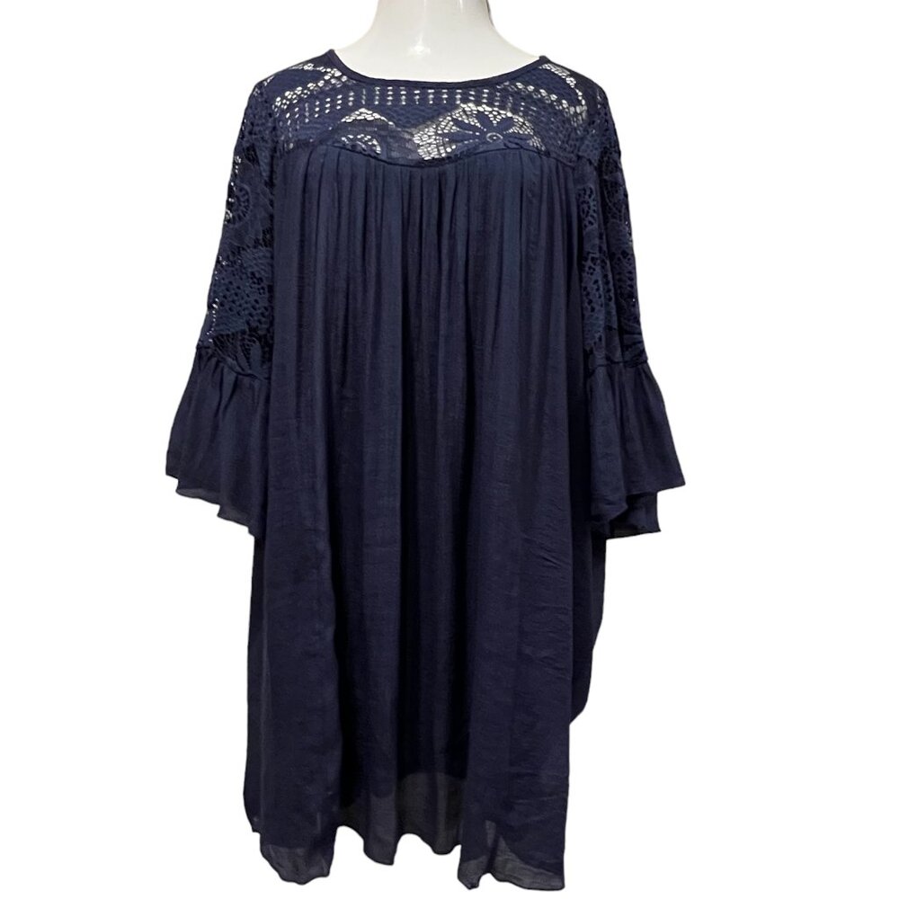 Avenue A-line Pullover Lace Mini Dress, NWT, Navy, 22/24